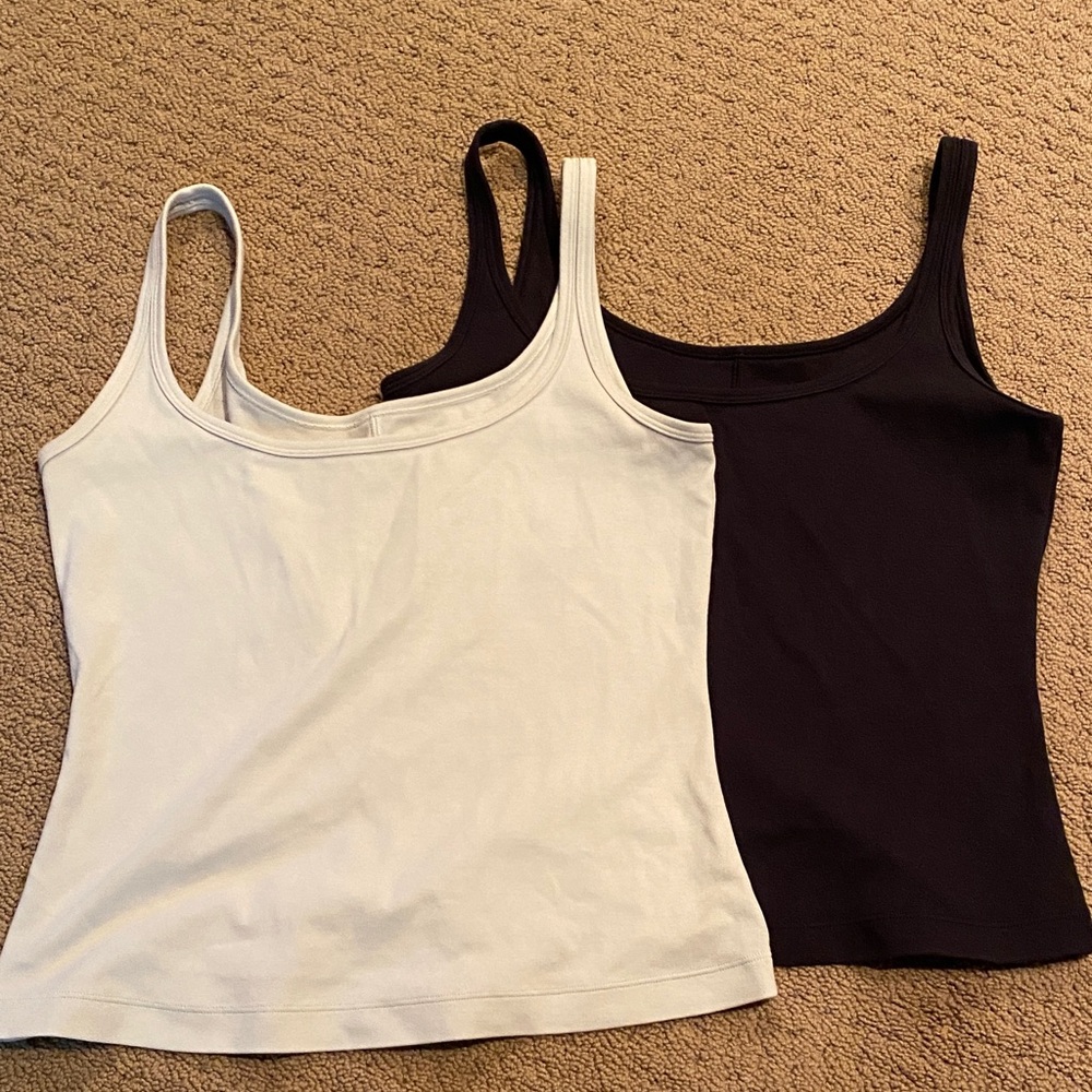 lululemon athletica Black and Cream Tank Tops